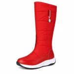 44188 17b bottes femme rouges hautes fourrees a vue principale