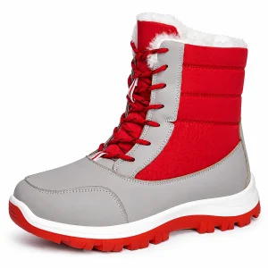 44190 17b bottes femme rouges fourrees en polyes vue principale