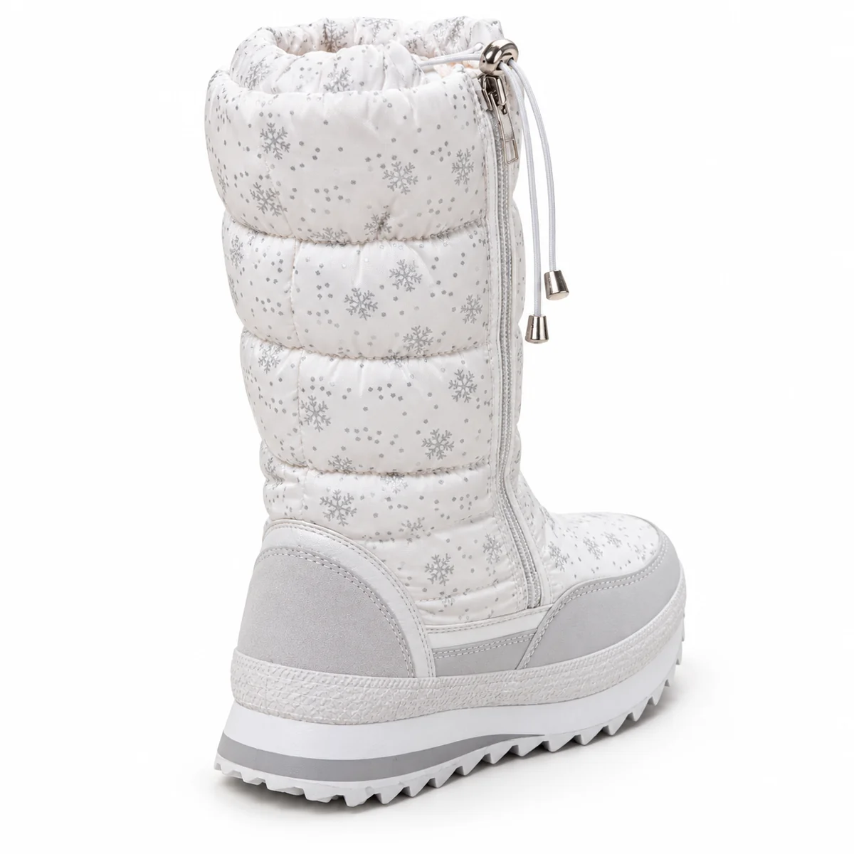 44191 17b bottes femme blanches fourrees a tige vue arriere