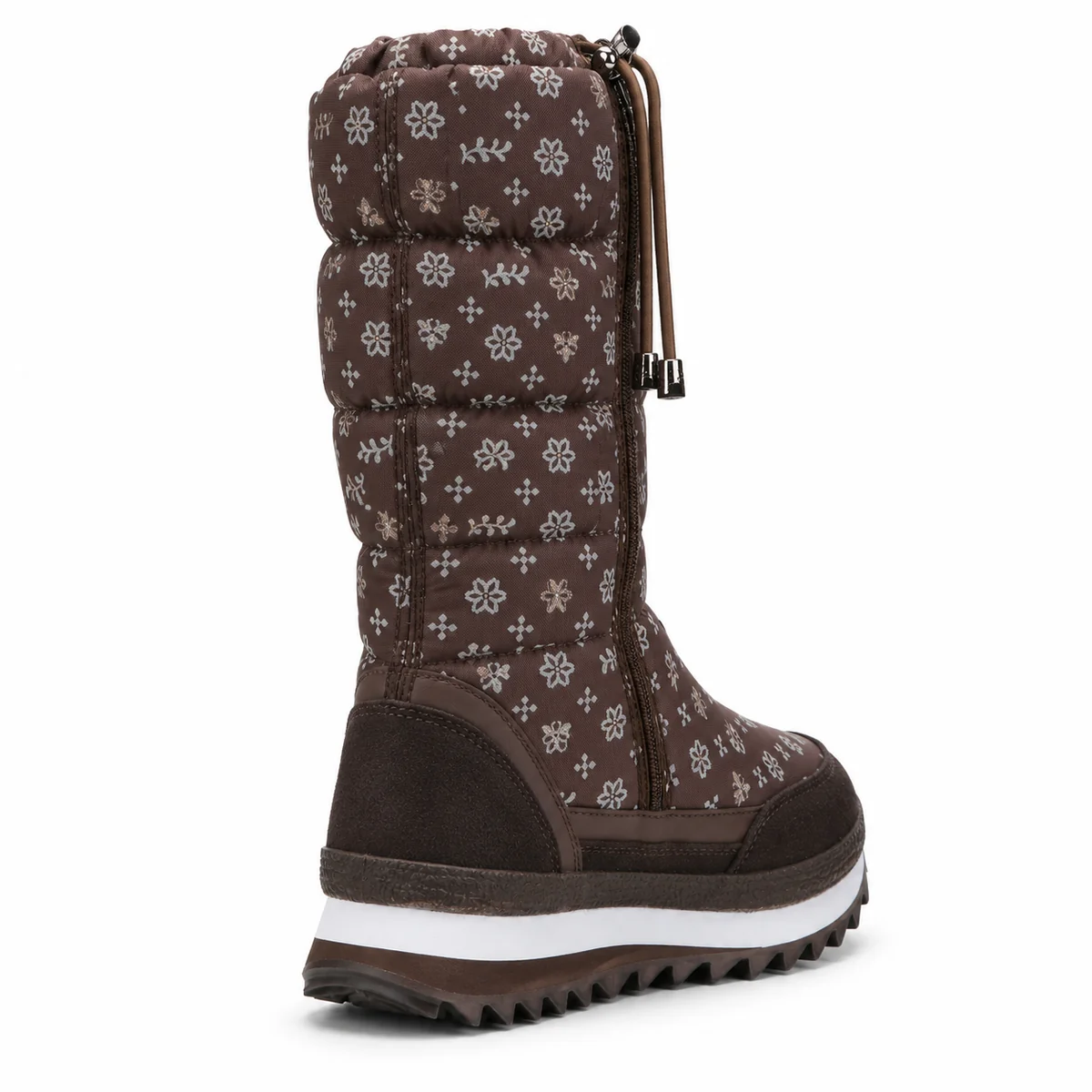 44192 17b bottes femme marron imprimees a zip et vue arriere