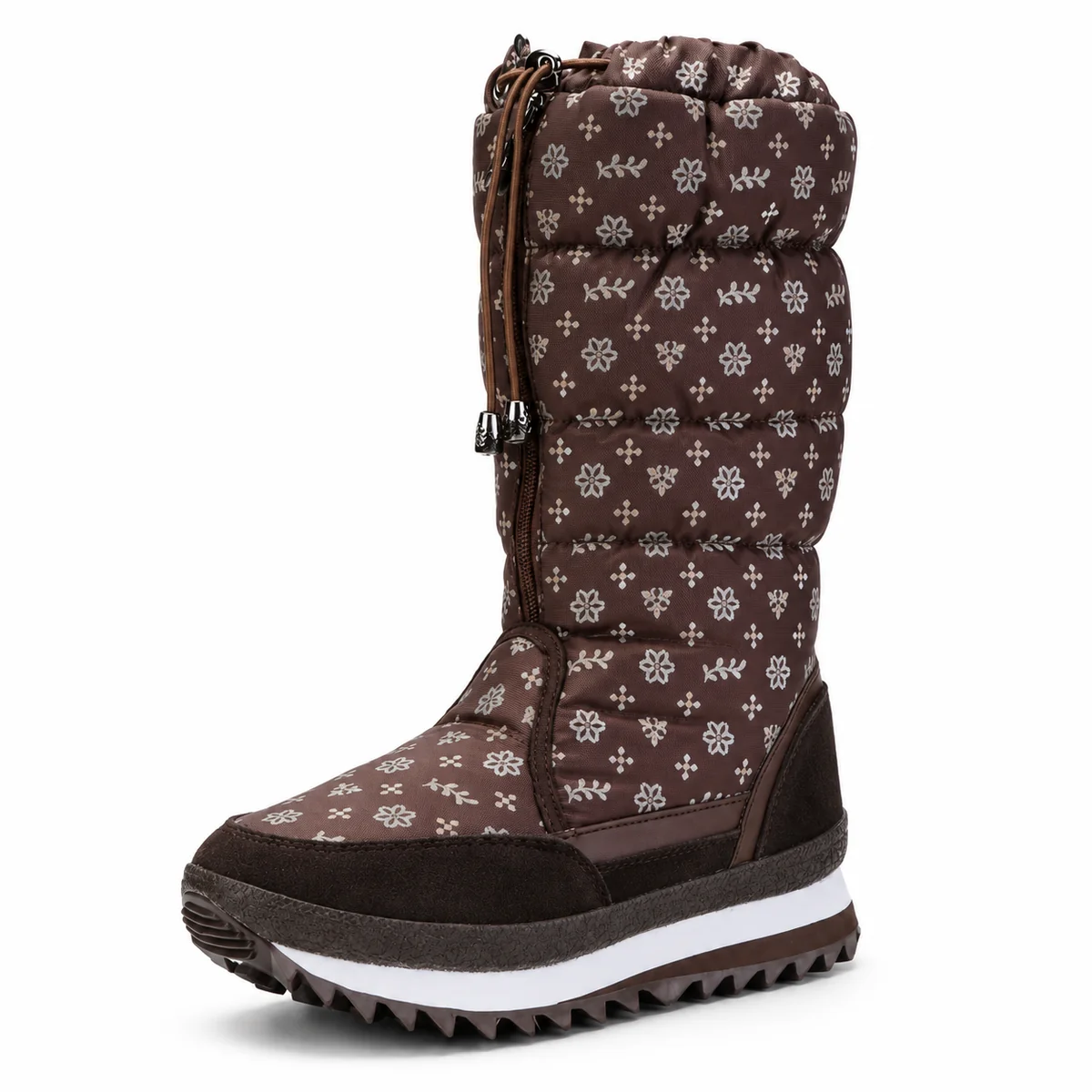 44192 17b bottes femme marron imprimees a zip et vue principale