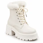 44194 17b bottines femme beiges fourrees a plate vue principale