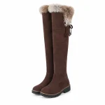 44196 17b bottes femme marron hautes a col doux vue principale