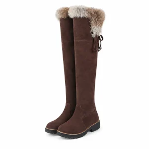 44196 17b bottes femme marron hautes a col doux vue principale