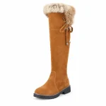 44197 17b bottes femme beiges hautes a col doux vue principale