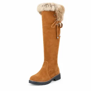 44197 17b bottes femme beiges hautes a col doux vue principale