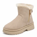 44198 17b bottines femme beiges fourrees en sued vue principale