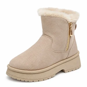 44198 17b bottines femme beiges fourrees en sued vue principale