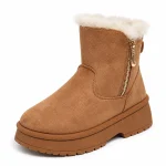 44199 17b bottines femme marron fourrees en sued vue principale