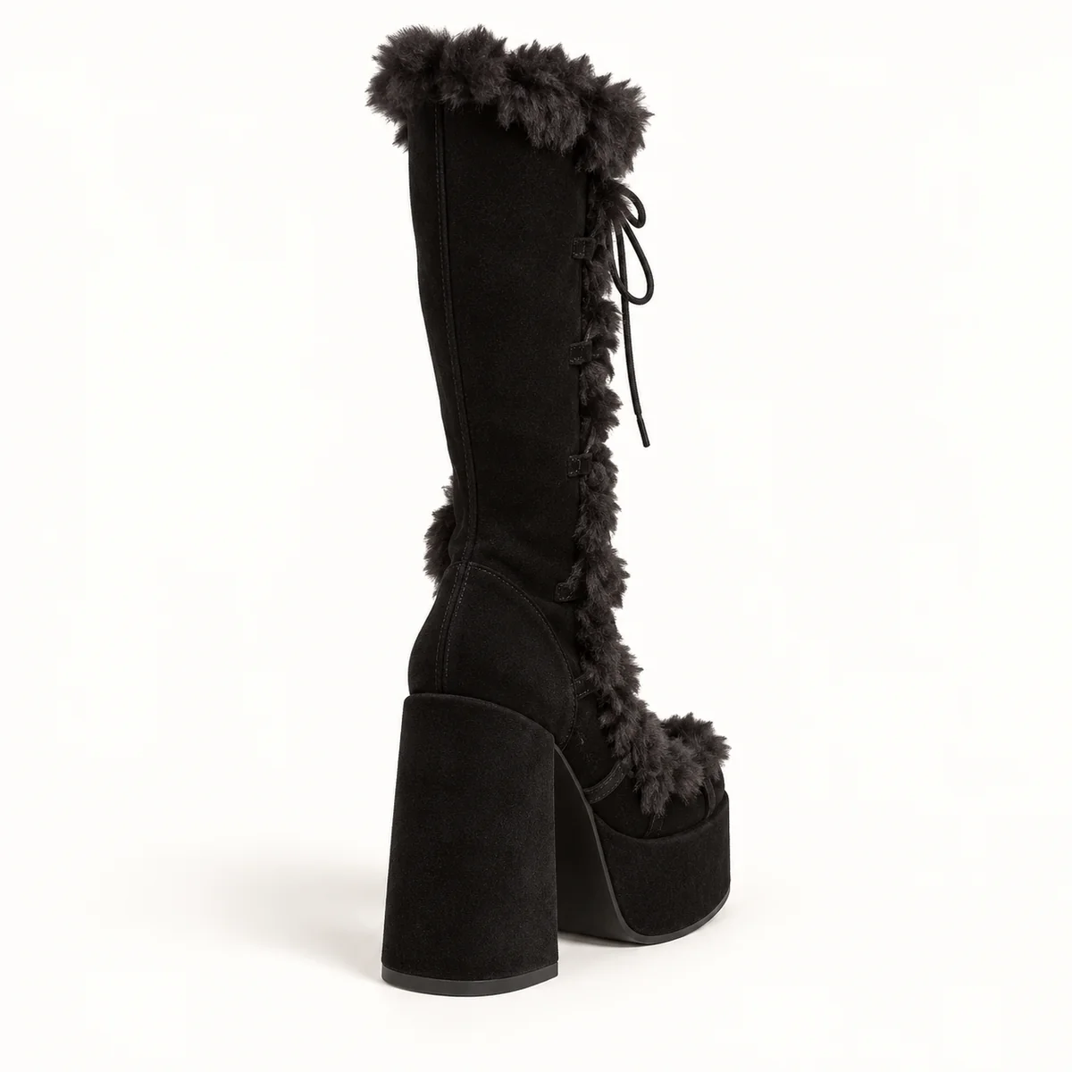 44200 16a bottes femme foncees a plateforme talo vue arriere