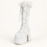 44203 16a bottes femme blanches a plateforme tal vue principale