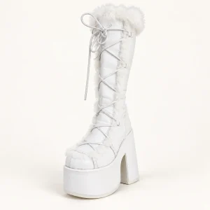 44203 16a bottes femme blanches a plateforme tal vue principale