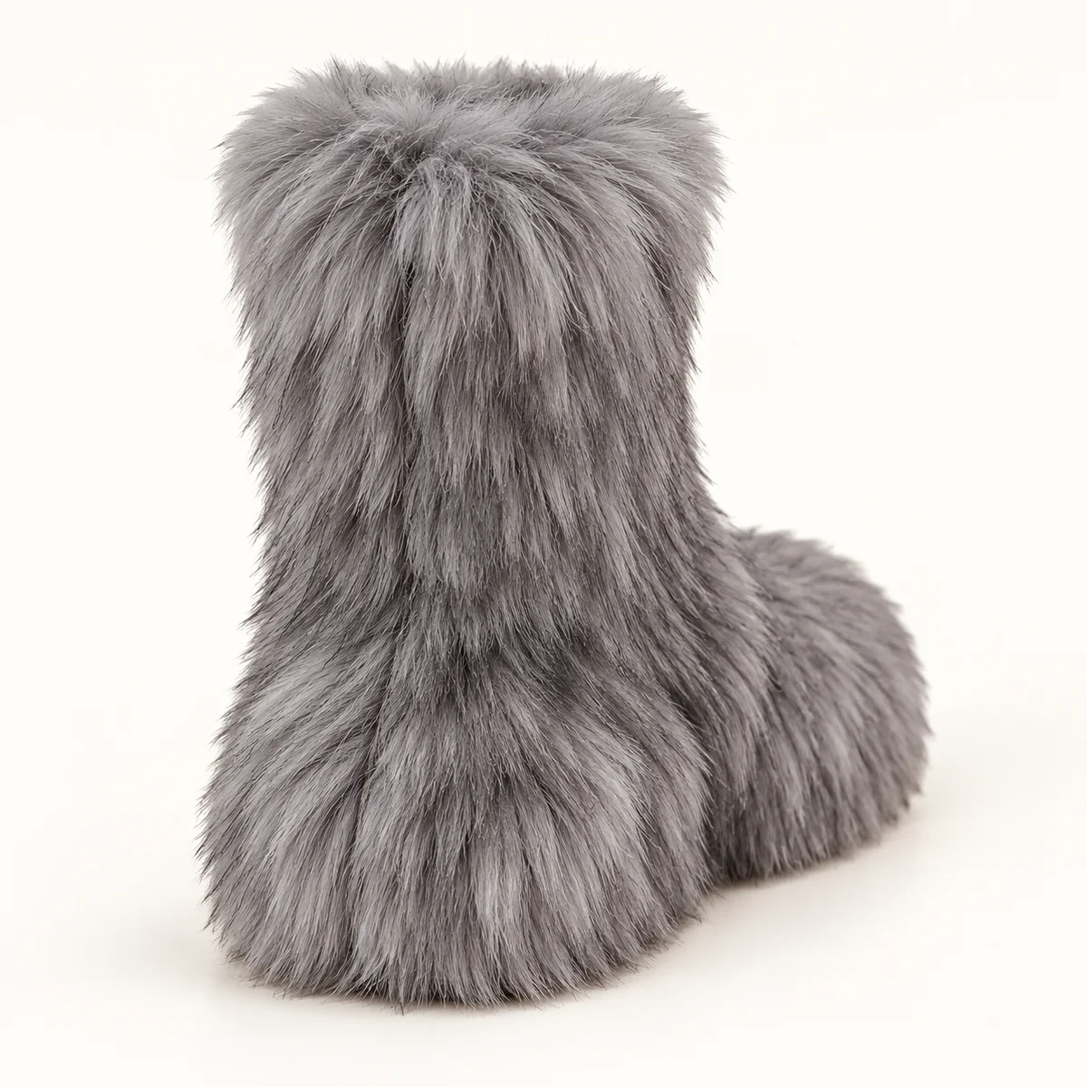44208 16a bottes femme grises a effet peluche vue arriere