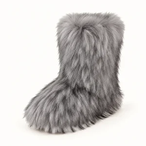 44208 16a bottes femme grises a effet peluche vue principale