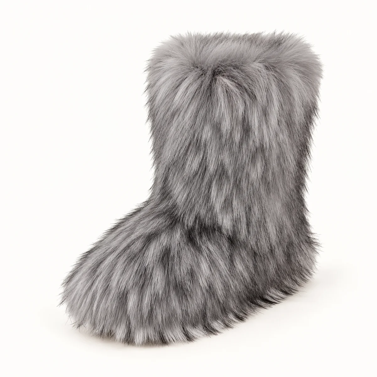 44208 16a bottes femme grises a effet peluche vue principale