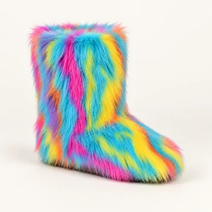 44210 16a bottes femme multicolores a effet pelu vue principale