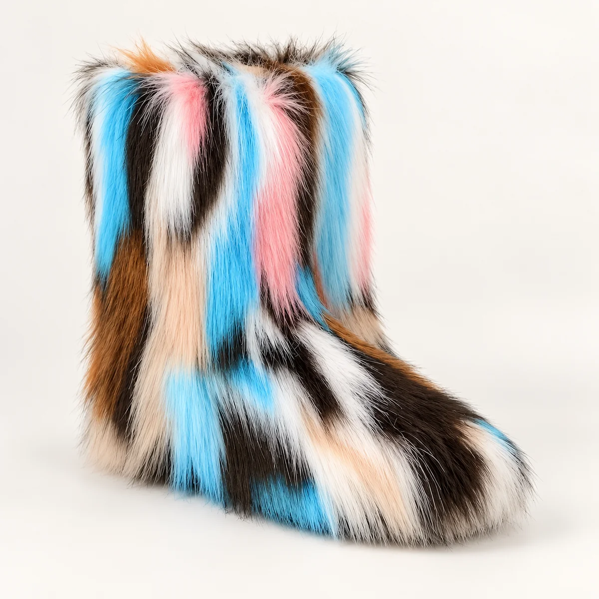 44211 16a bottes femme a effet peluche bleu et m vue principale