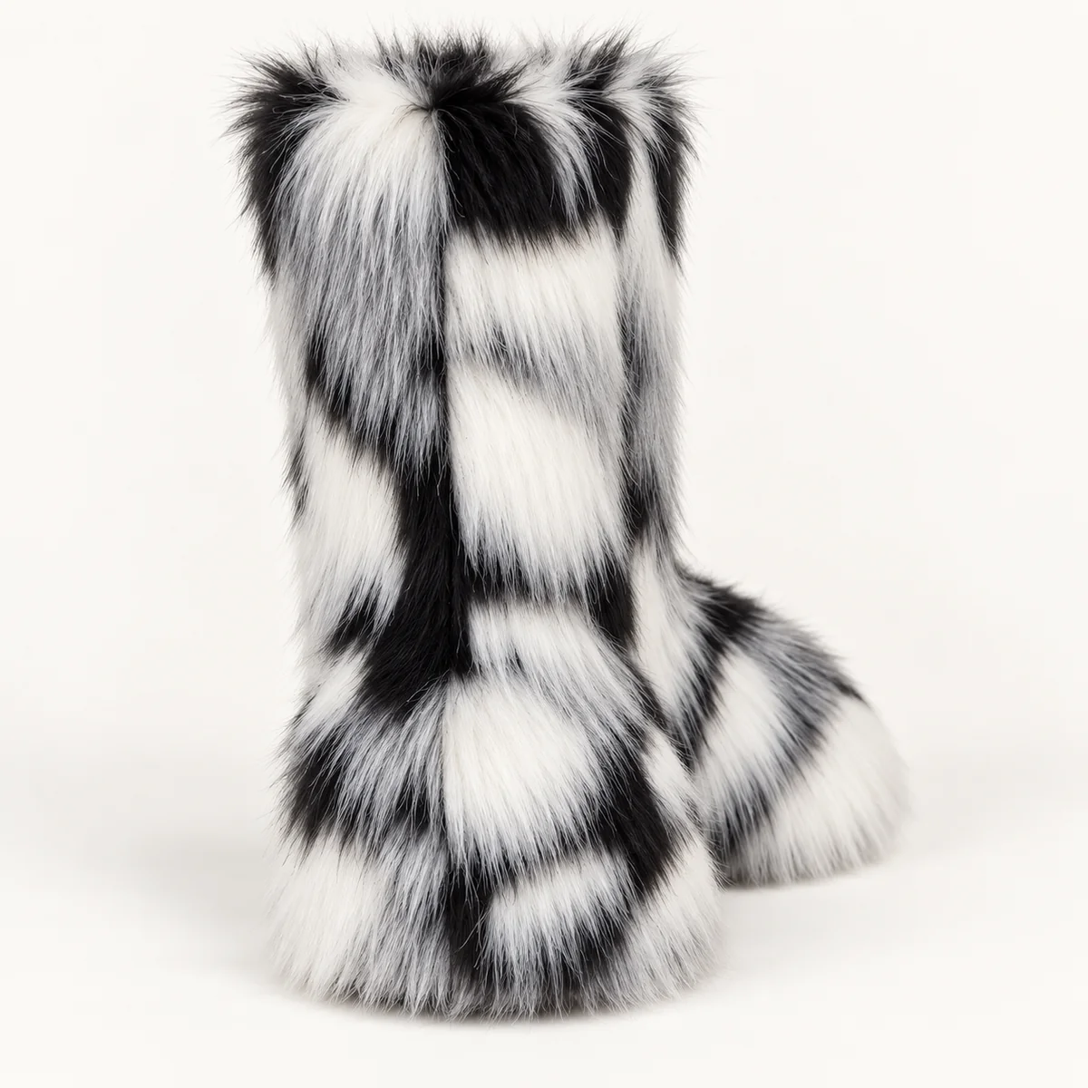 44212 16a bottes femme blanches et noires a effe vue arriere