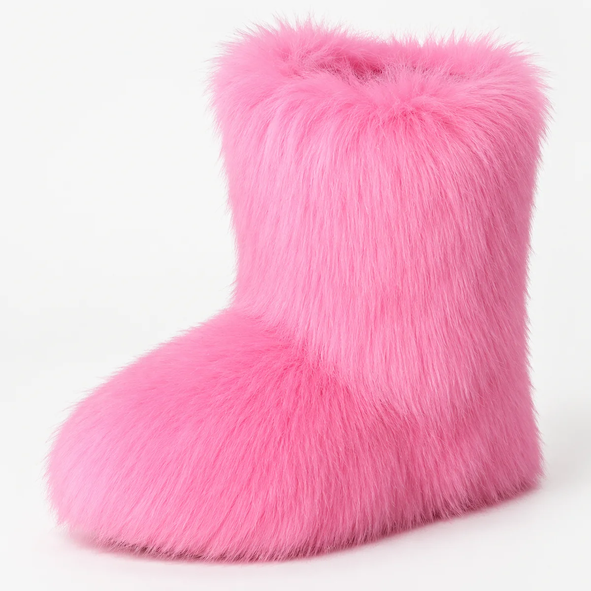 44213 16a bottes femme roses a effet peluche detail