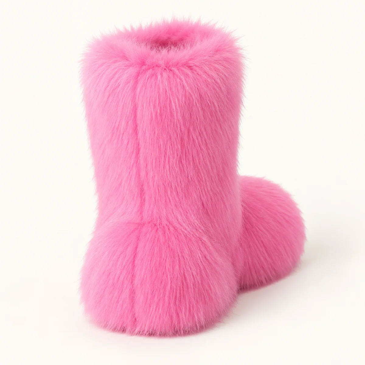 44213 16a bottes femme roses a effet peluche vue arriere