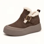 44219 16a bottines femme marron fonce fourrees a vue principale