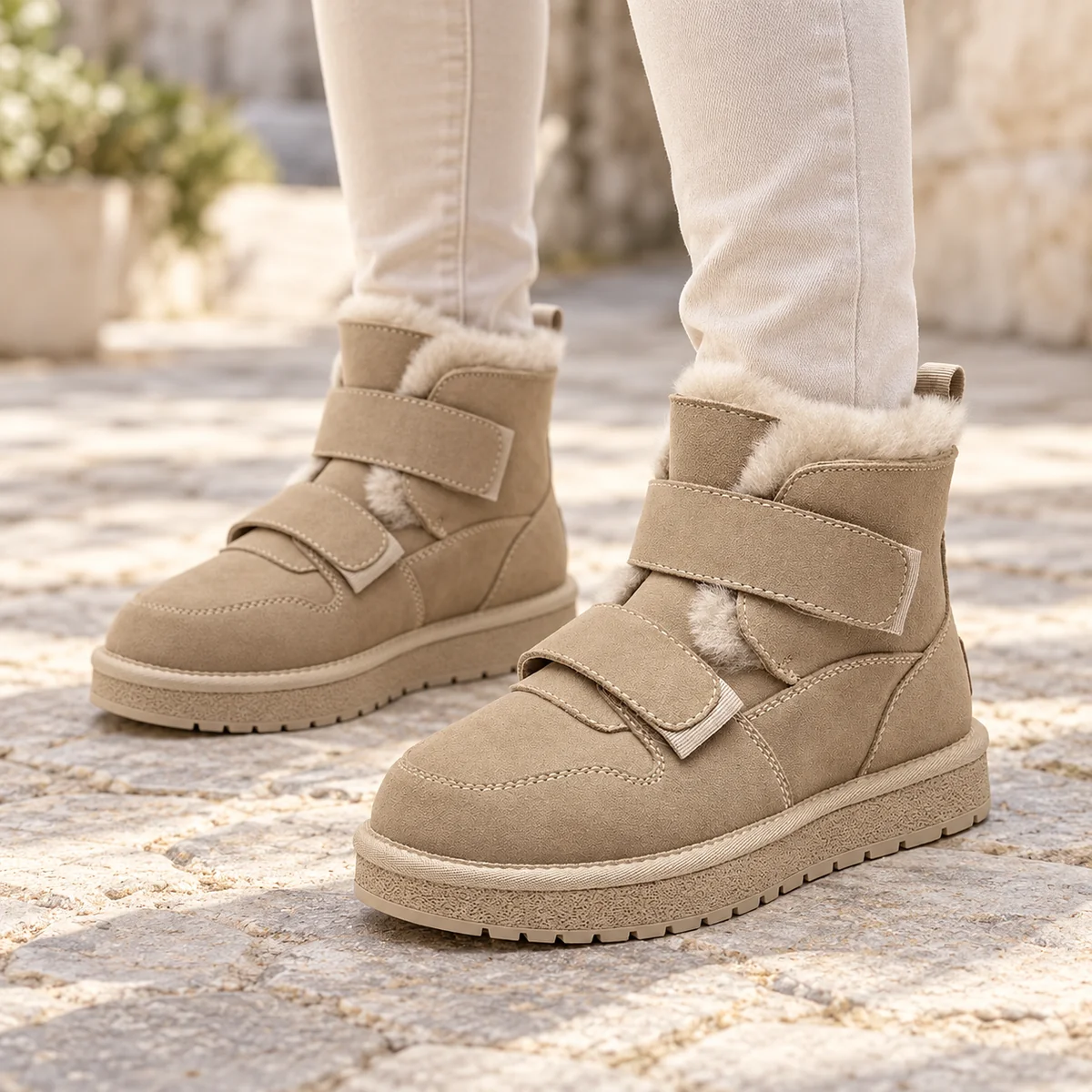 44220 16a bottines femme abricot fourrees a scra porte