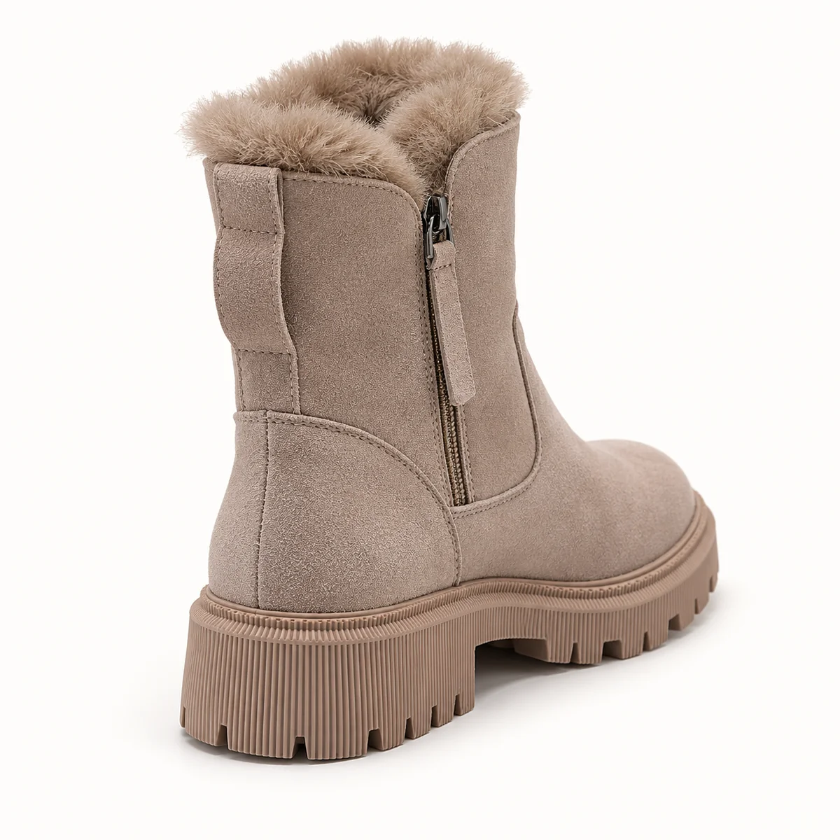 44222 16a bottines femme abricot a zip et semell vue arriere