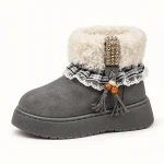 44224 16a bottines femme grises fourrees a bride vue principale