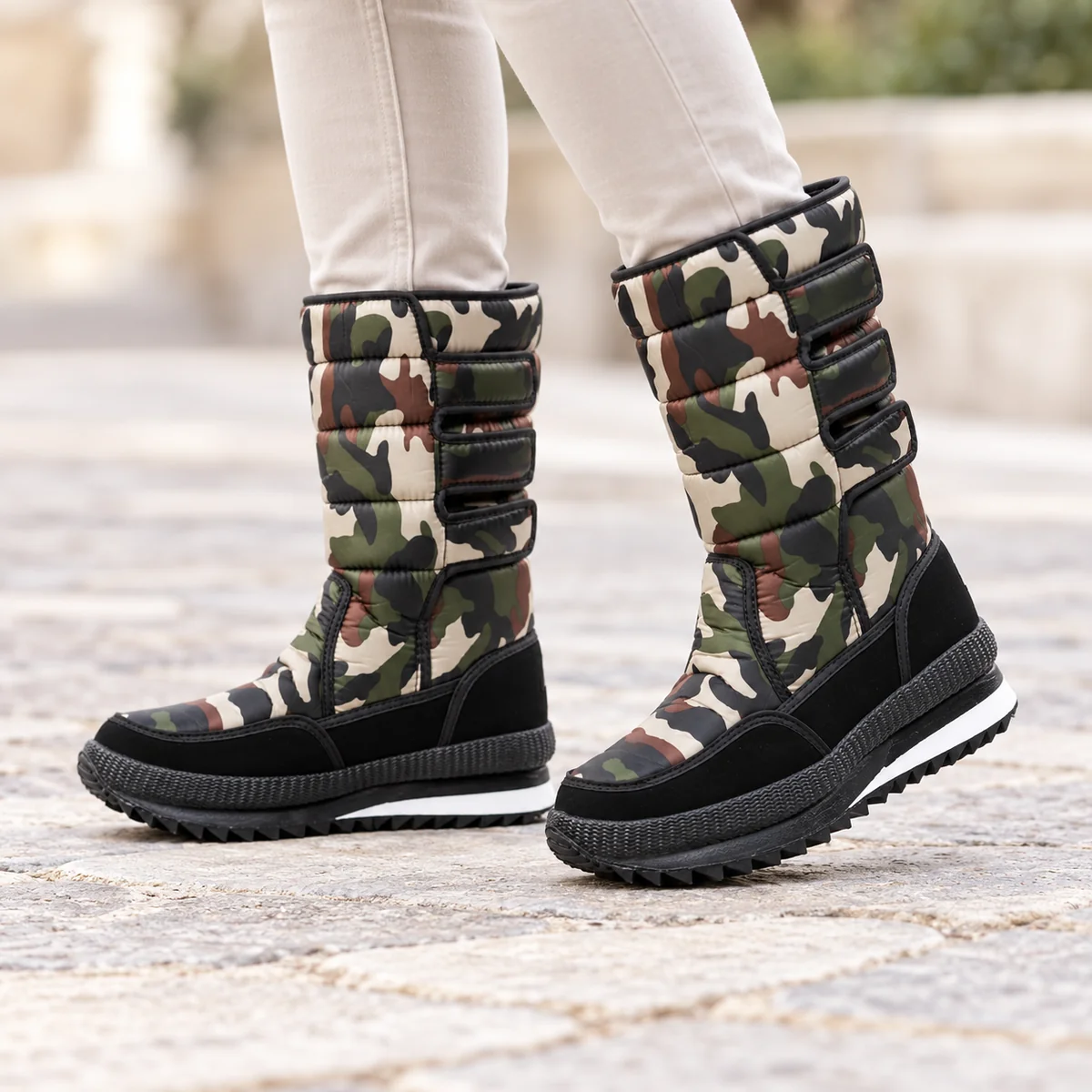 44230 16b bottes femme vertes camouflage a scrat porte