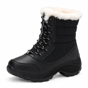 44231 16b bottes femme noires fourrees a lacets vue principale