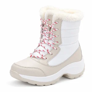 44233 16b bottes femme blanches fourrees a lacet vue principale