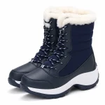 44234 16b bottes femme bleues fourrees a lacets vue principale