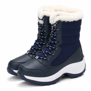 44234 16b bottes femme bleues fourrees a lacets vue principale