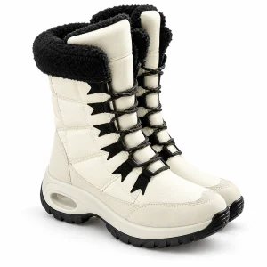 44236 16b bottes femme beiges fourrees a lacets vue principale