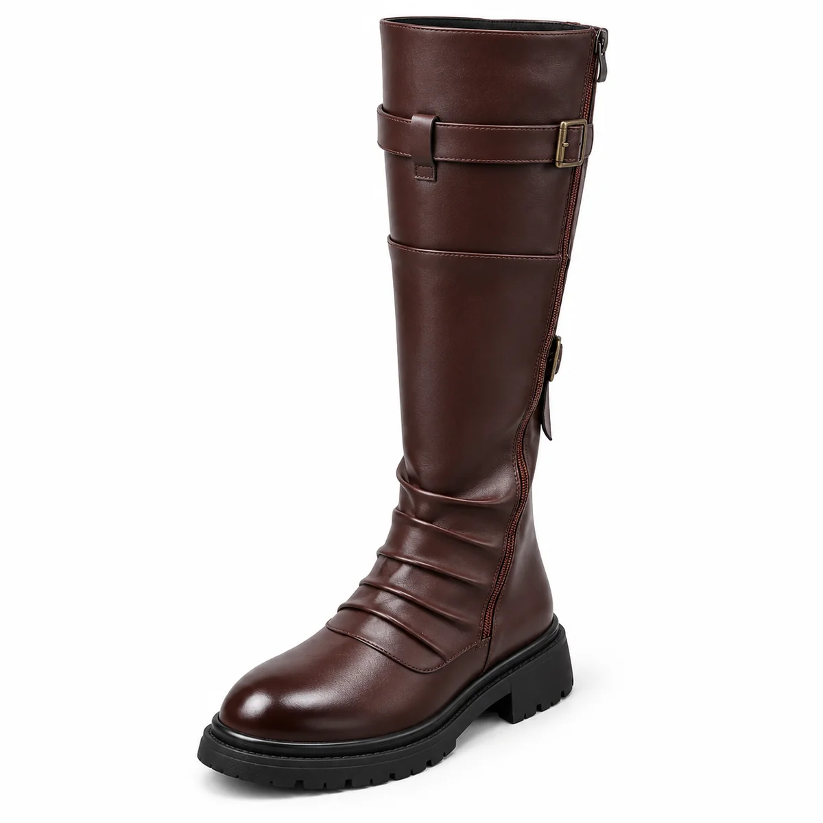 44242 16b bottes homme marron style motard a bou detail