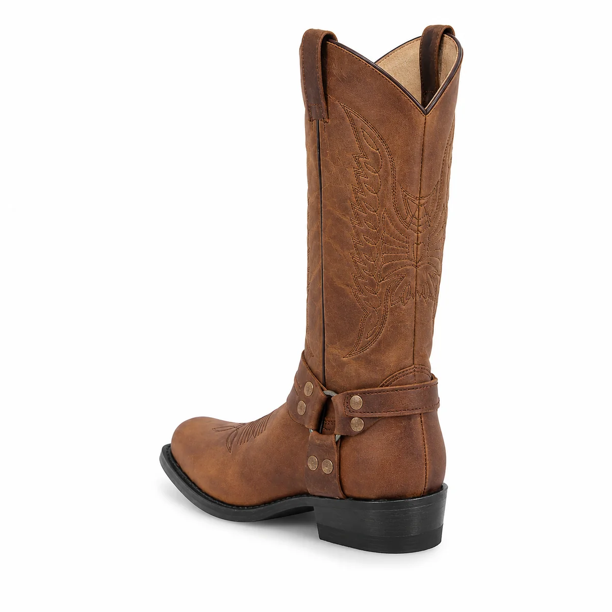 44243 16b bottes western homme camel a boucles vue arriere