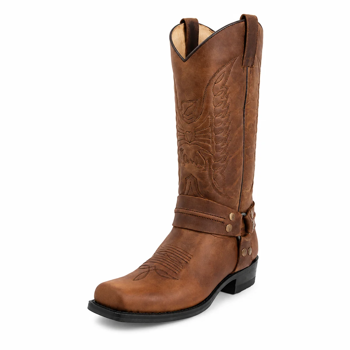44243 16b bottes western homme camel a boucles vue principale