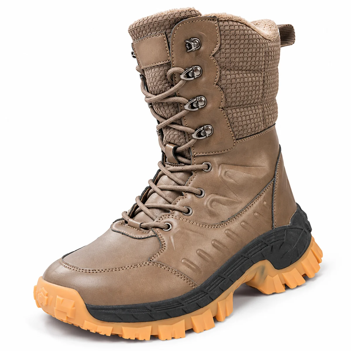 44250 16b bottes homme marron fourrees a lacets detail