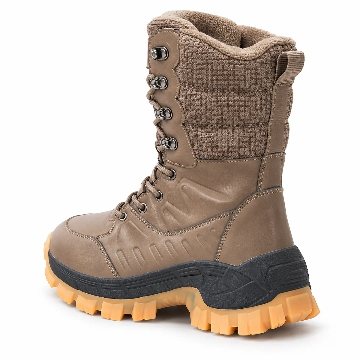44250 16b bottes homme marron fourrees a lacets vue arriere