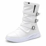 44254 16b bottes homme blanches a zip et boucles vue principale
