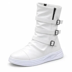 44254 16b bottes homme blanches a zip et boucles vue principale