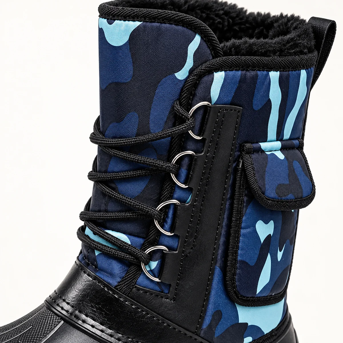 44264 15a bottes homme bleu camouflage fourrees detail