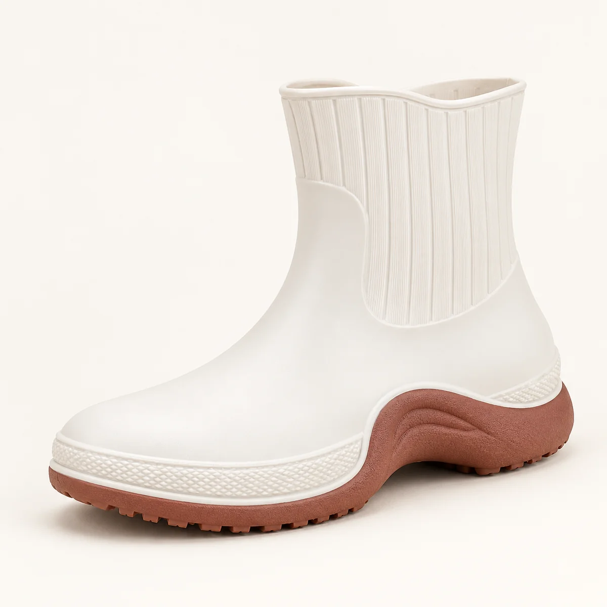 44293 15a bottines de pluie femme beiges a tige vue principale