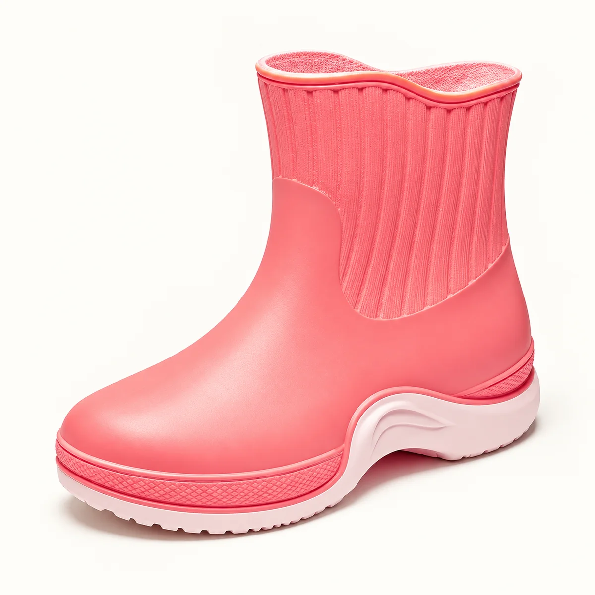 44294 15a bottines de pluie femme roses a tige c vue principale