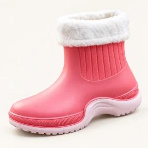 44298 15a bottines de pluie femme roses a revers vue principale