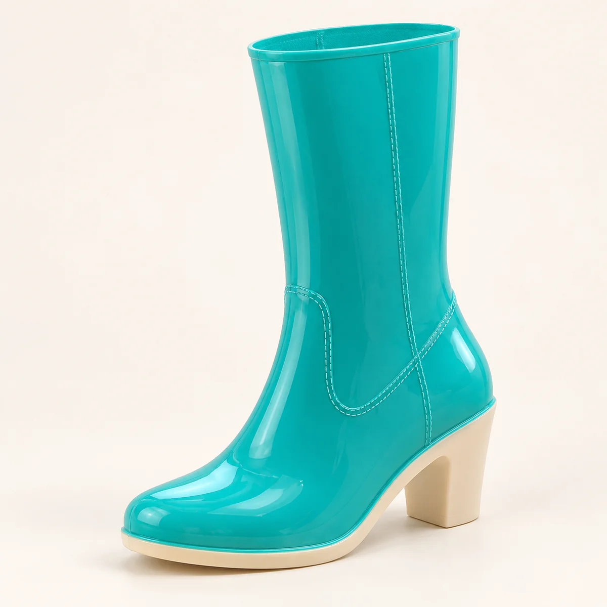 44301 15a bottes de pluie femme bleues a talon c vue principale