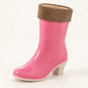 44302 15a bottes de pluie femme roses a talon et vue principale