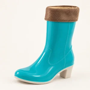 44303 15a bottes de pluie femme bleues a talon e vue principale