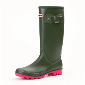 44307 15b bottes de pluie femme vertes a boucle vue principale