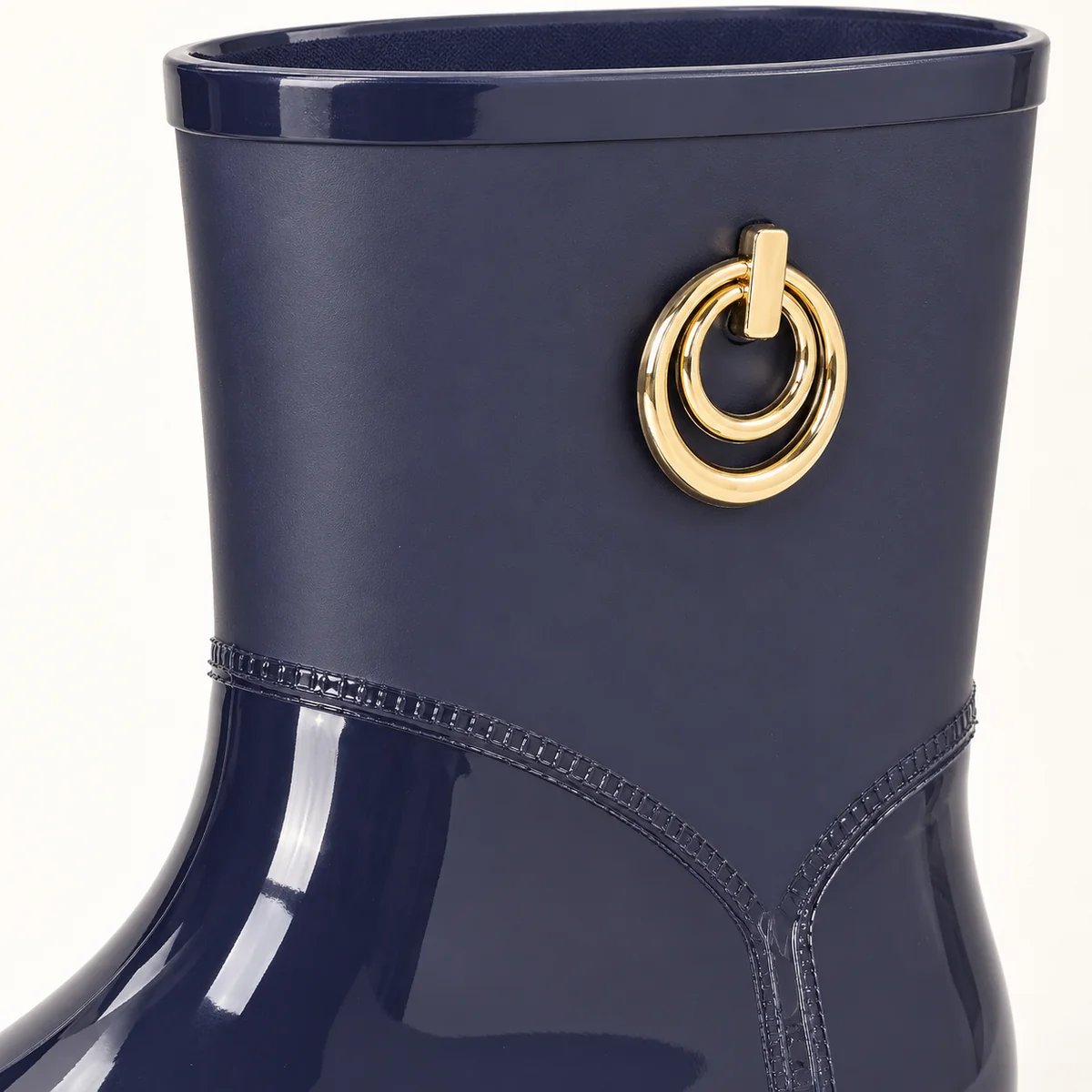 44312 15b bottes de pluie femme bleues a anneau detail